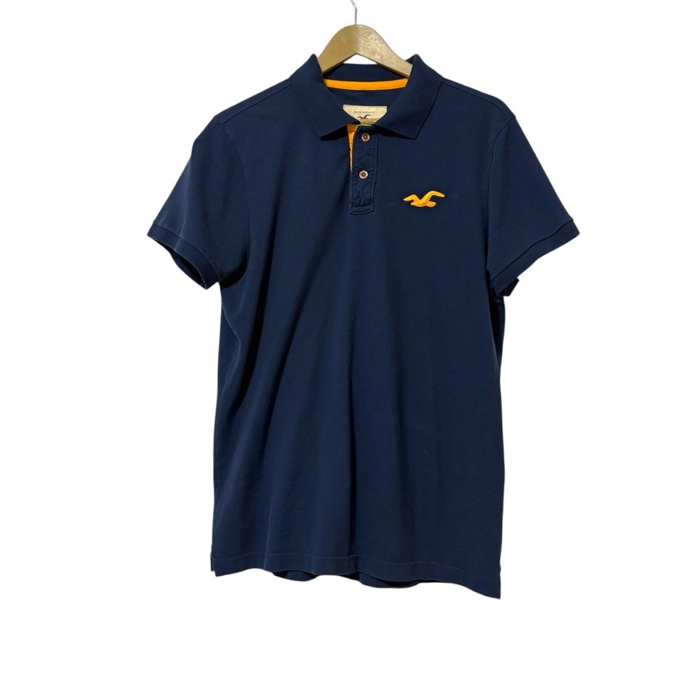 Vintage Hollister Men’s‎ Size XL Navy Blue Polo Tee Shirt Preppy Coastal Y2K